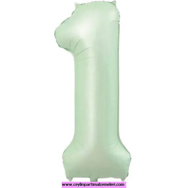 1 Rakam Yeşil Folyo Balon